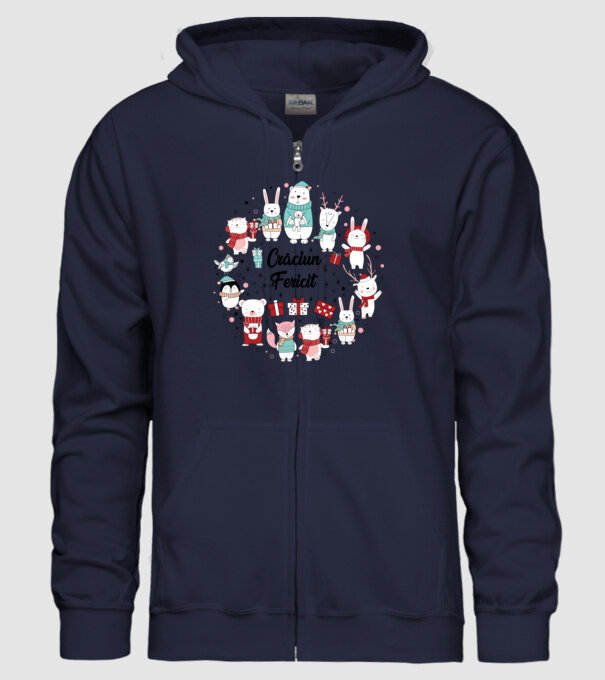 Crăciun Fericit model albastru închis pe tricou