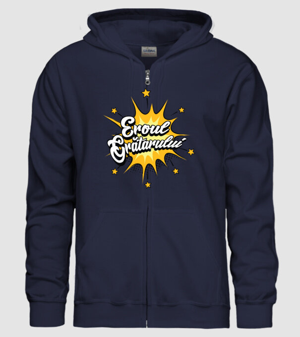 Eroul Grătarului model albastru închis pe tricou