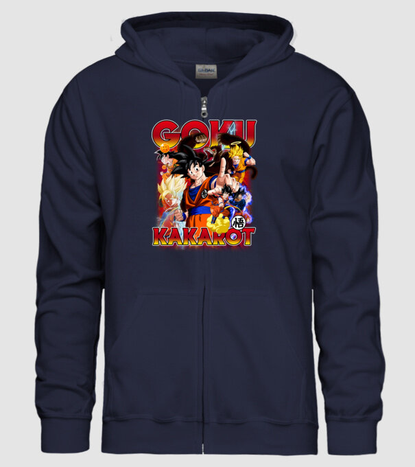 goku dragonball model albastru închis pe tricou