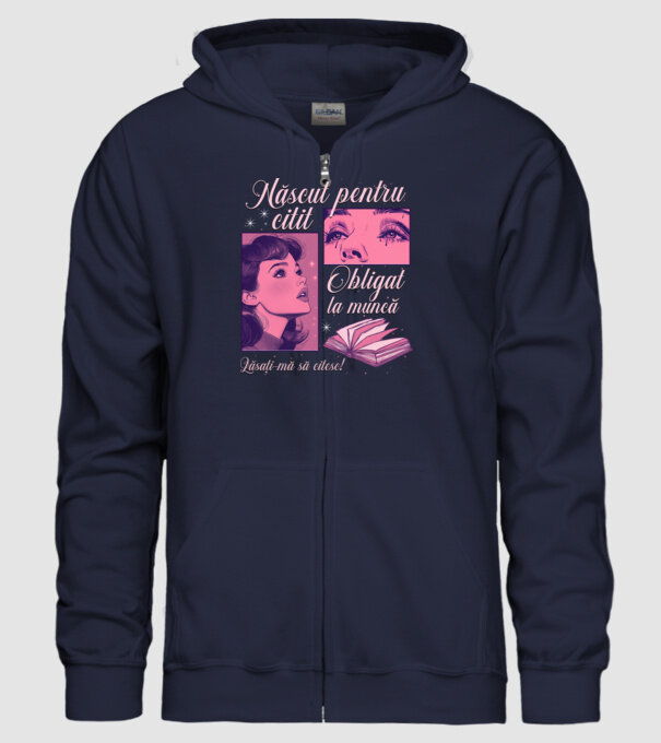 Născut pentru citit obligat la muncă lăsați-mă să citesc model albastru închis pe tricou