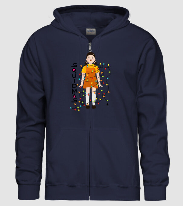squidmas girl model albastru închis pe tricou
