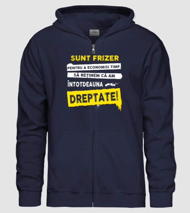 Sunt frizer, pentru a economisi timp, să reținem că am întotdeauna dreptate! model albastru închis pe tricou