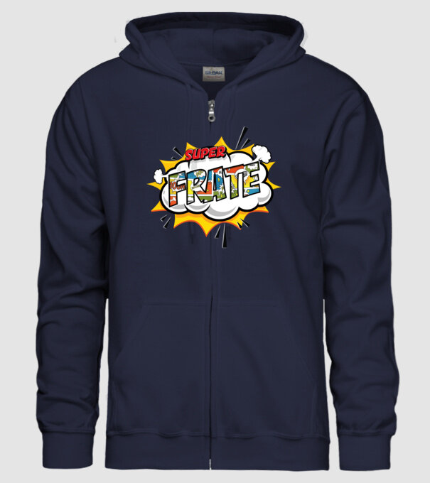 Super Frate model albastru închis pe tricou