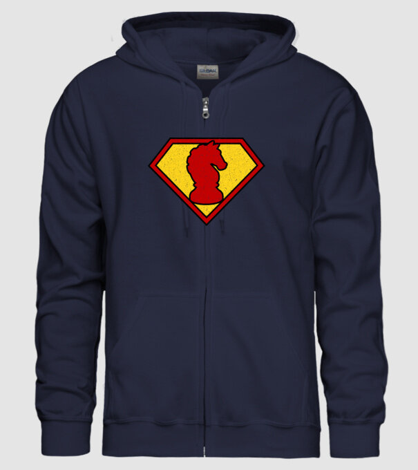 SuperChess cal de șah model albastru închis pe tricou