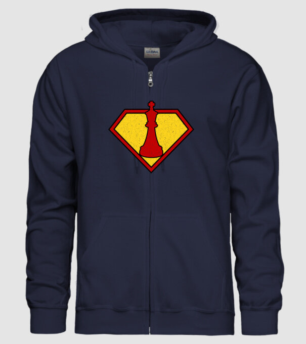 SuperChess rege model albastru închis pe tricou