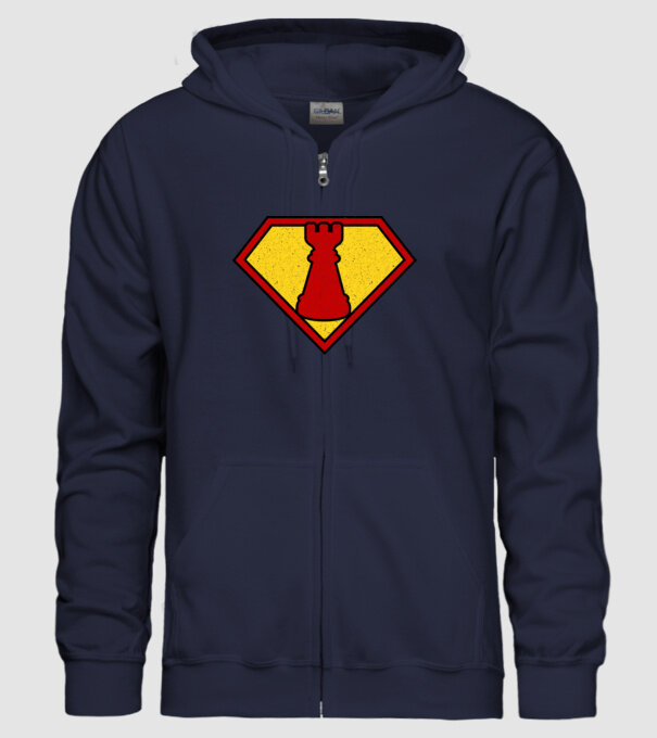 SuperChess turnul de sah model albastru închis pe tricou