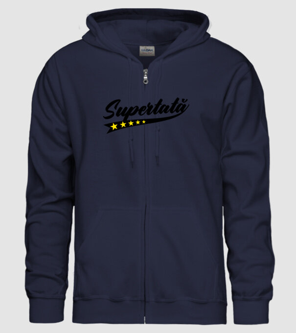 Supertată model albastru închis pe tricou