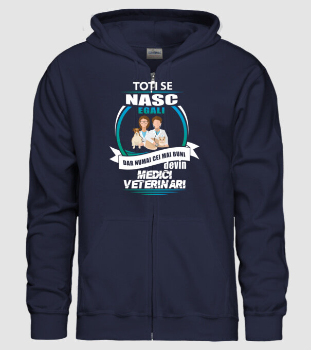 Toți se nasc egali, dar numai cei mai buni devin medici veterinari model albastru închis pe tricou