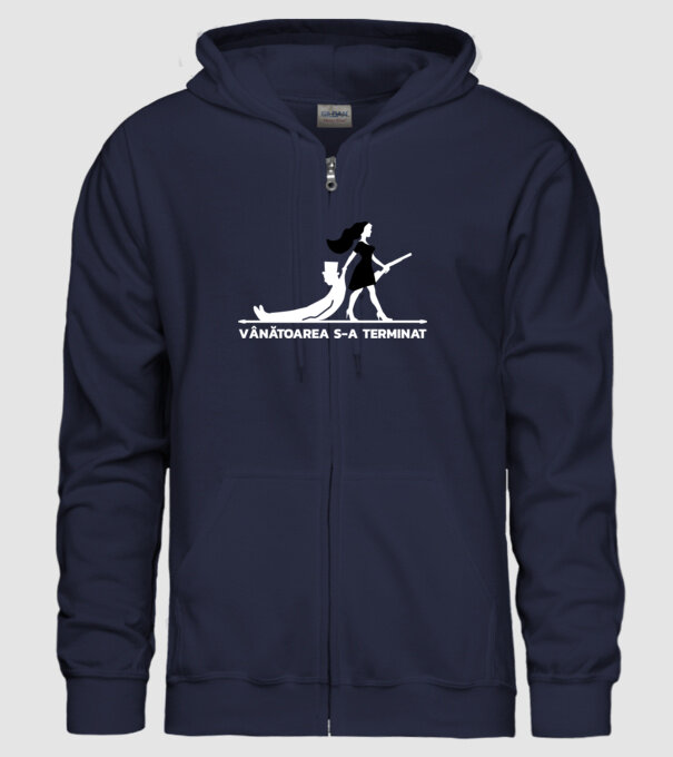 Vânătoarea s-a terminat model albastru închis pe tricou