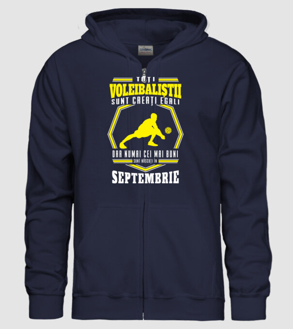 Toți voleibaliștii sunt creați egali, dar numai cei mai buni sunt născuți în septembrie model albastru închis pe tricou