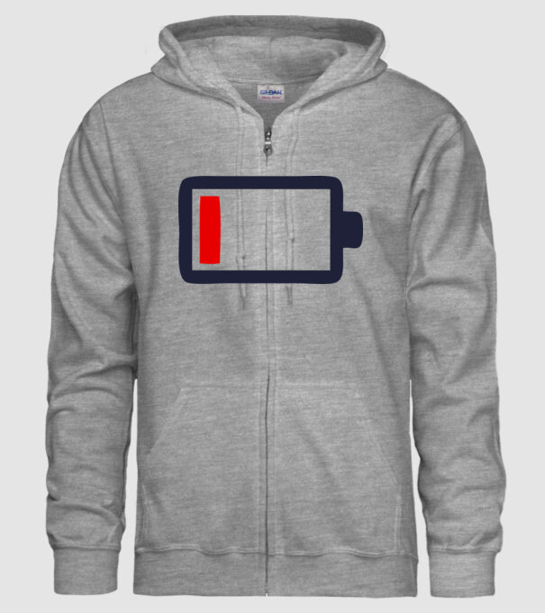 Nivel baterie scăzut model gri pe tricou