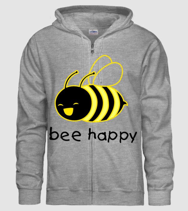 bee happy model gri pe tricou