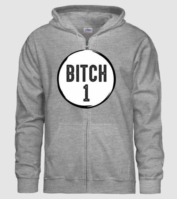 BITCH 1 model gri pe tricou