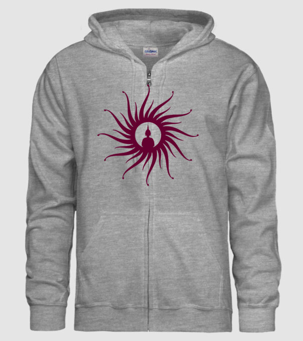 buddha circle model gri pe tricou