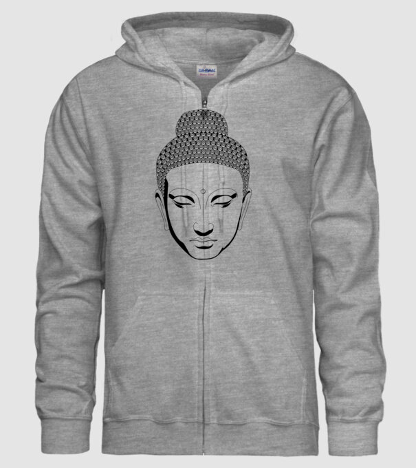 buddhas head model gri pe tricou