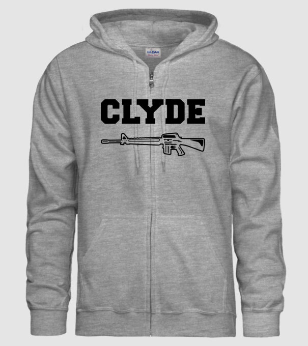 Clyde model gri pe tricou