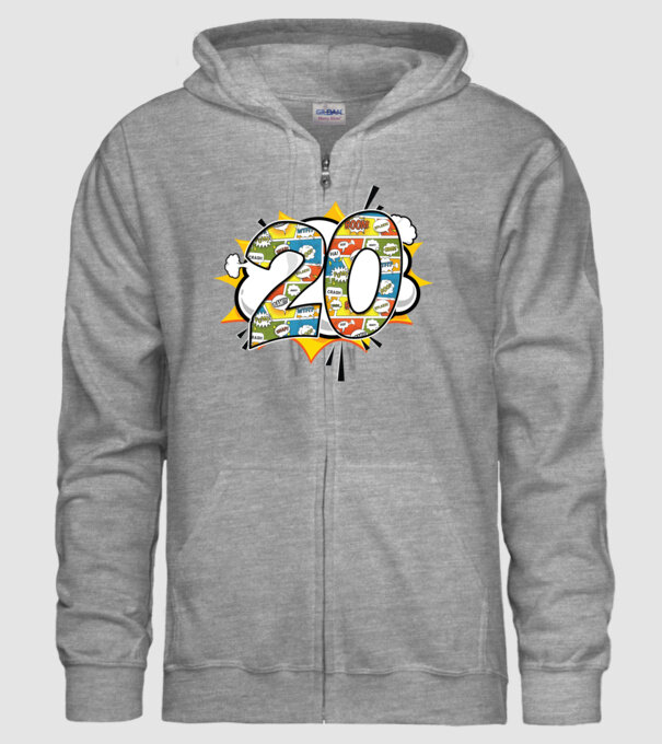 Birthday Comic Number 20 model gri pe tricou