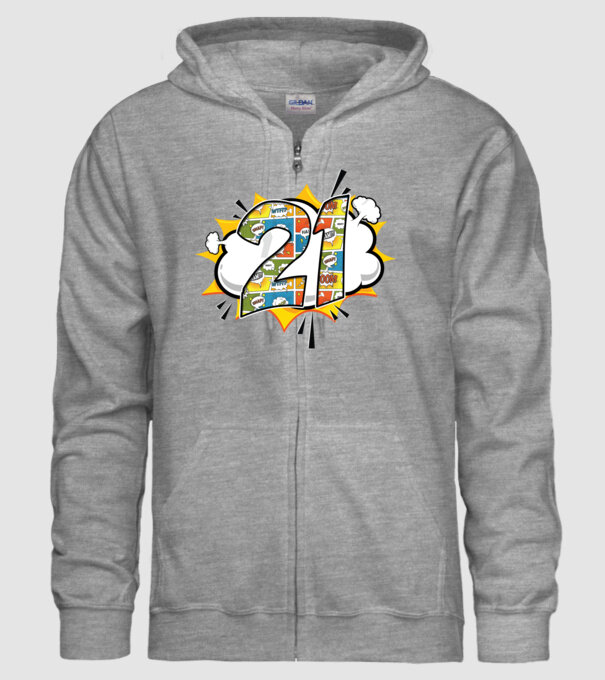 Birthday Comic Number 21 model gri pe tricou