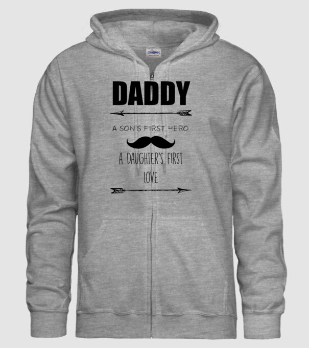 Daddy, a sons first hero, a daughters first love model gri pe tricou