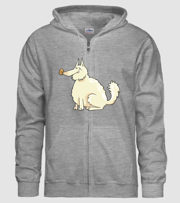 Dog silhouette model gri pe tricou