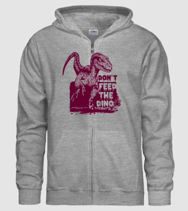 Dont feed the dino model gri pe tricou