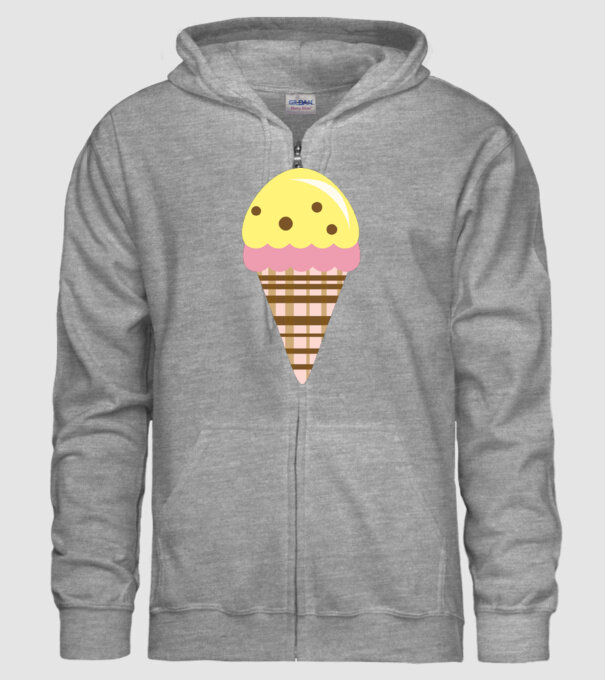 înghețată model gri pe tricou