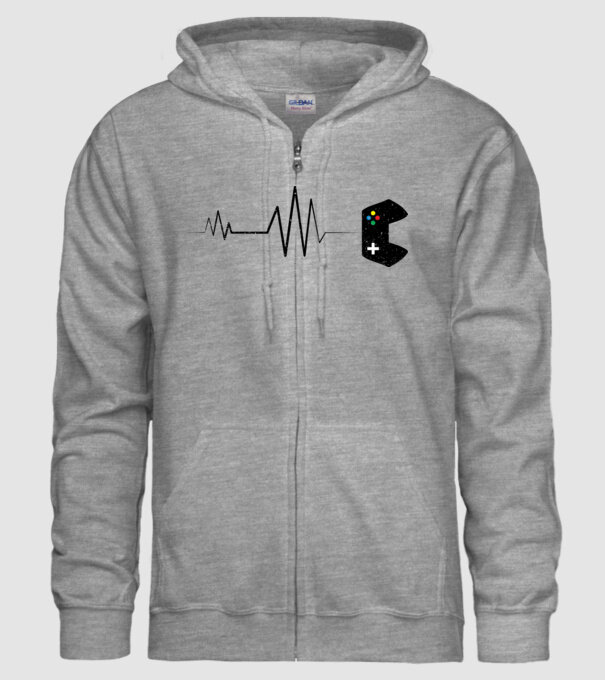 Gamer Ritm cardiac model gri pe tricou