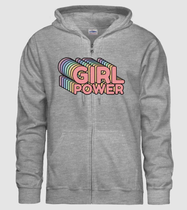 Girl power model gri pe tricou