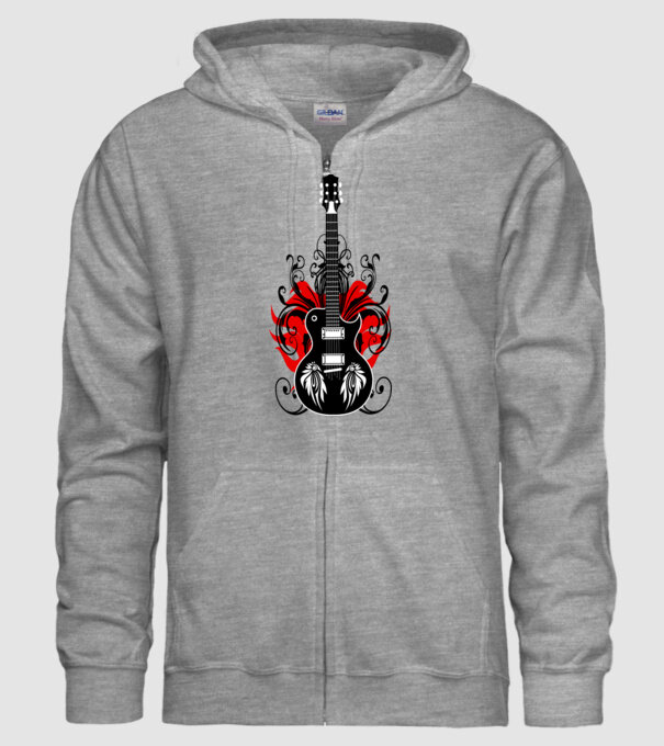 Chitară model gri pe tricou
