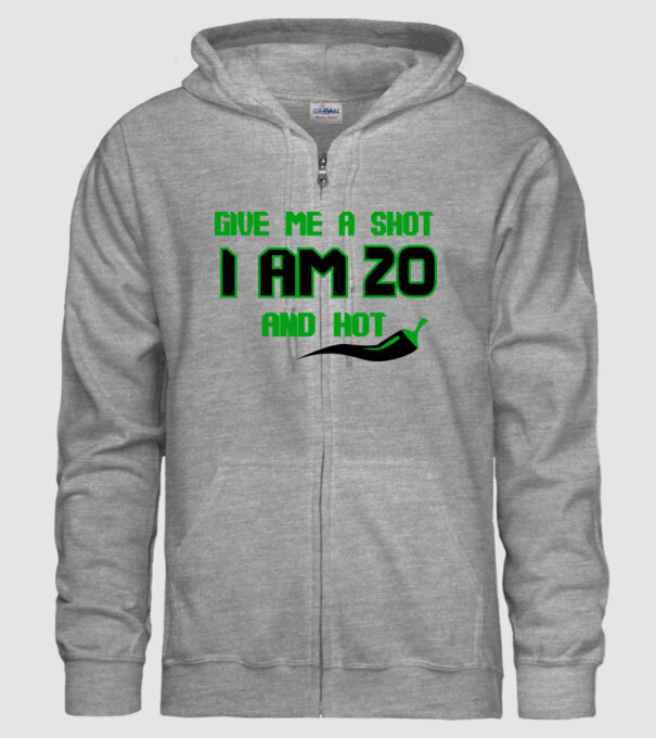 Give me a shot - 20 model gri pe tricou