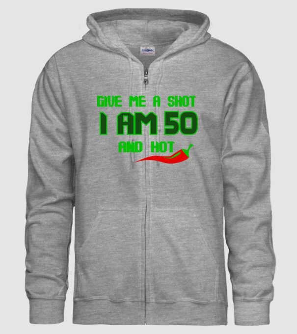 Give me a shot - 50 model gri pe tricou