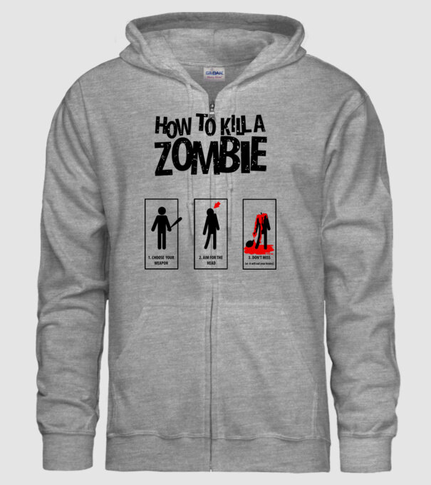 How to kill a zombie model gri pe tricou