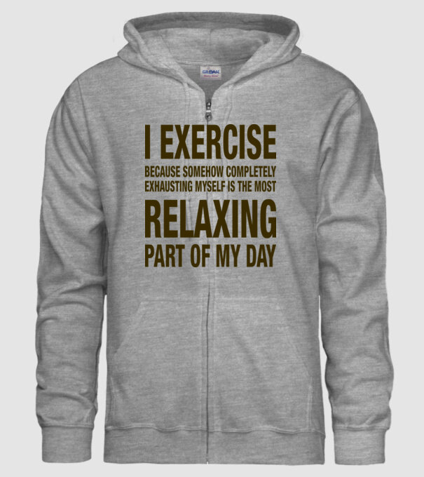 I exercise because model gri pe tricou