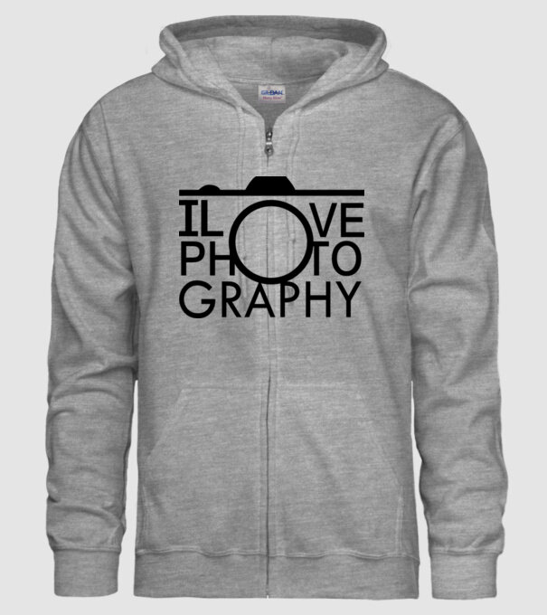 I love photography model gri pe tricou