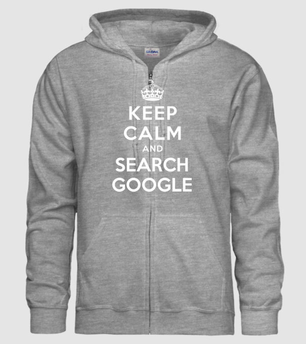 keep calm and google model gri pe tricou
