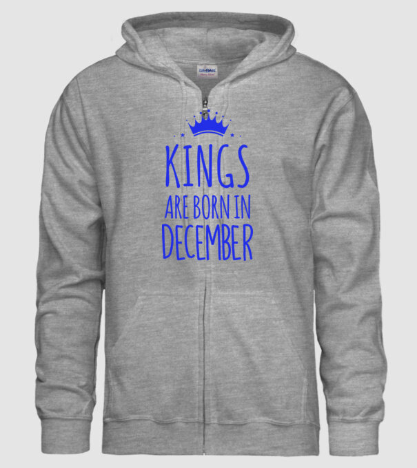 Kings are born in - December model gri pe tricou