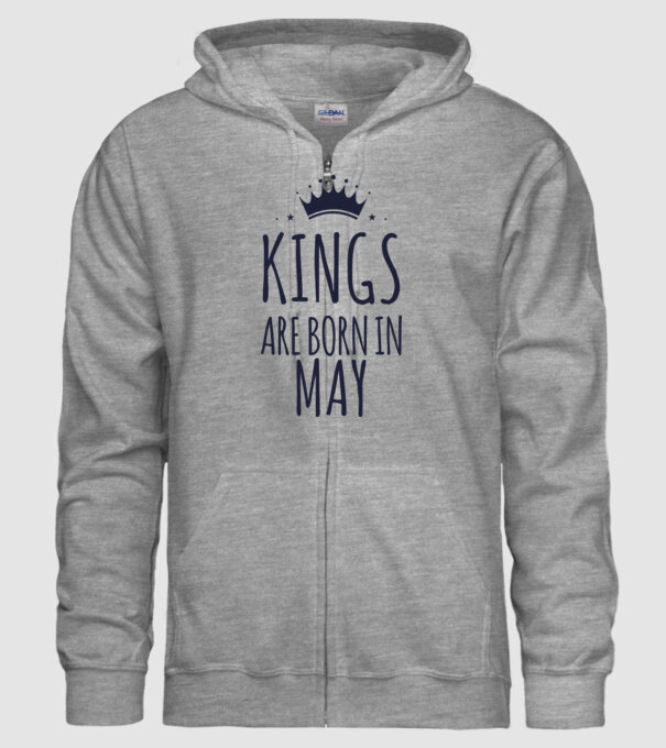 Kings are born in - May model gri pe tricou