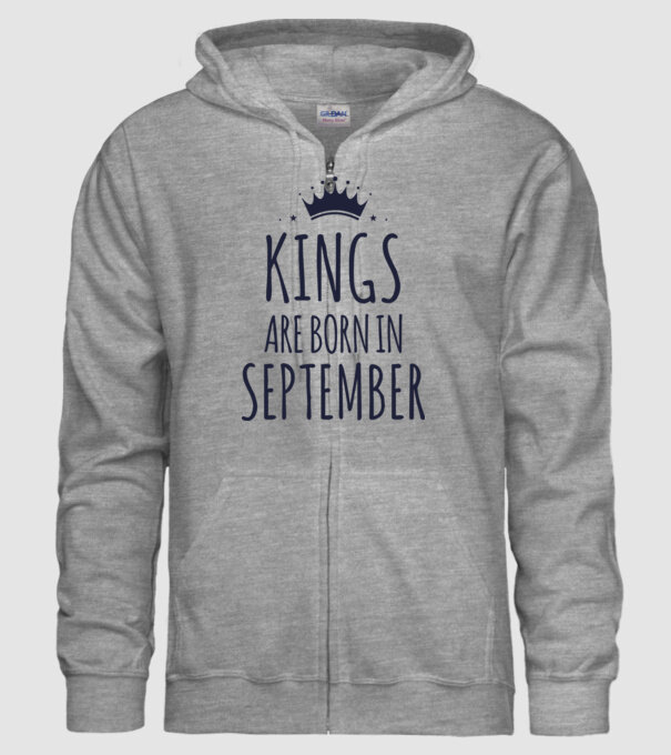 Kings are born in - September model gri pe tricou