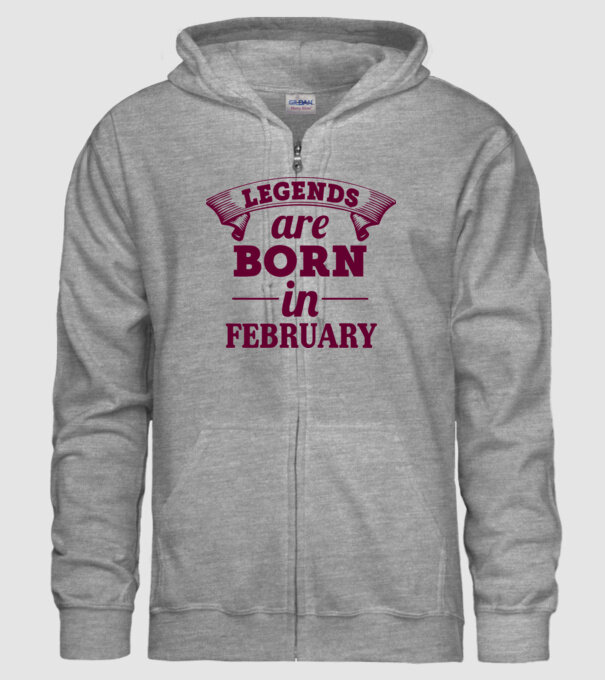 Legends are born in February model gri pe tricou
