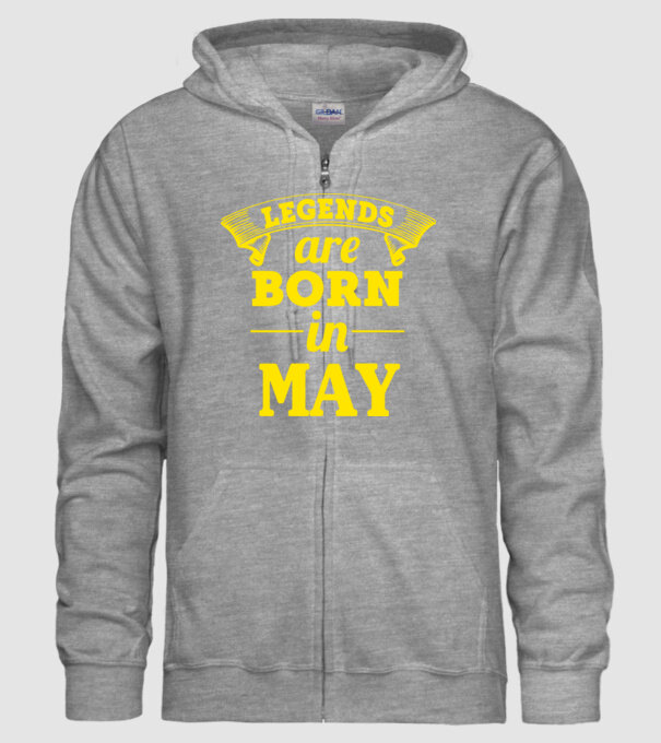 Legends are born in May model gri pe tricou