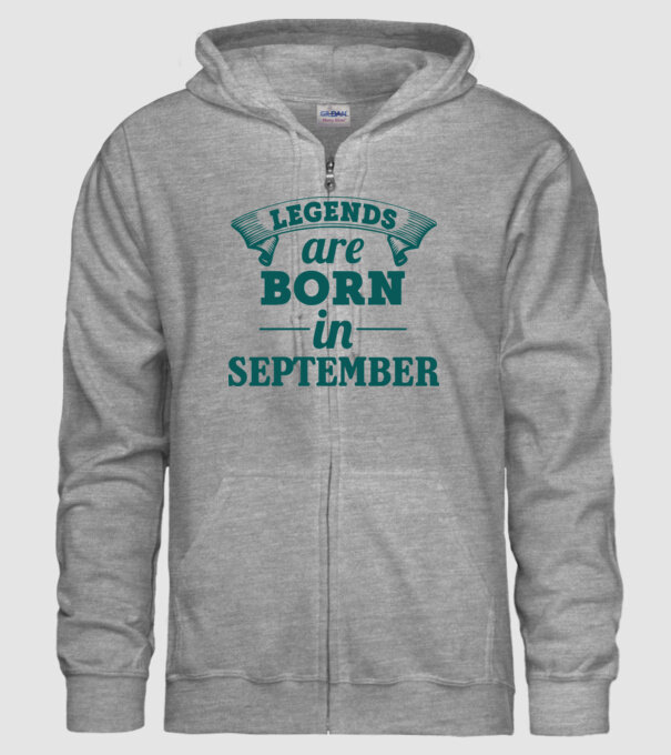 Legends are born in September model gri pe tricou