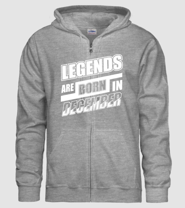 Legends are born in December model gri pe tricou