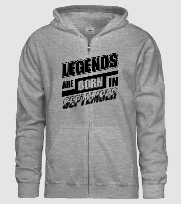Legends are born in September model gri pe tricou