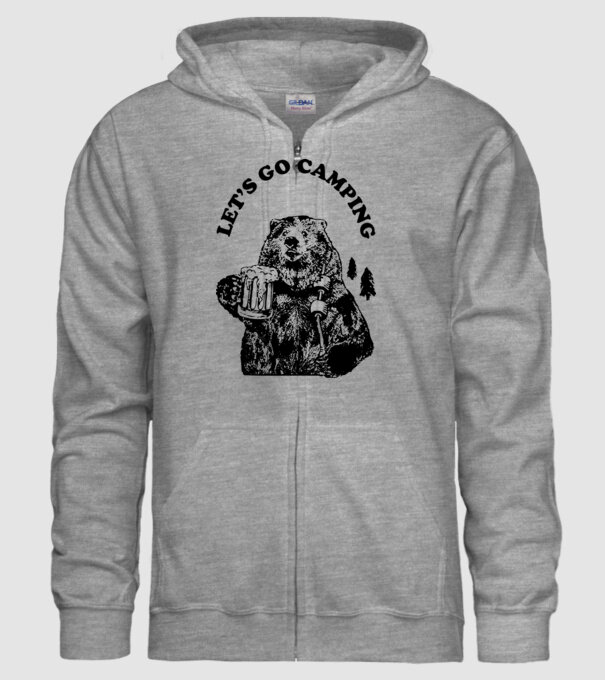 Lets go camping model gri pe tricou