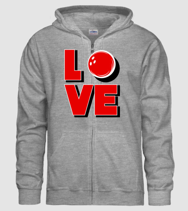 Love bowling model gri pe tricou