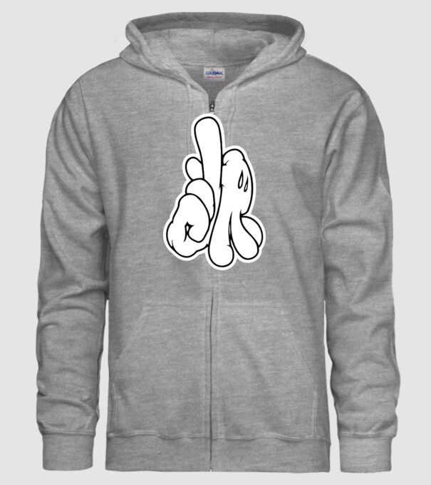 Mâinile lui Mickey model gri pe tricou