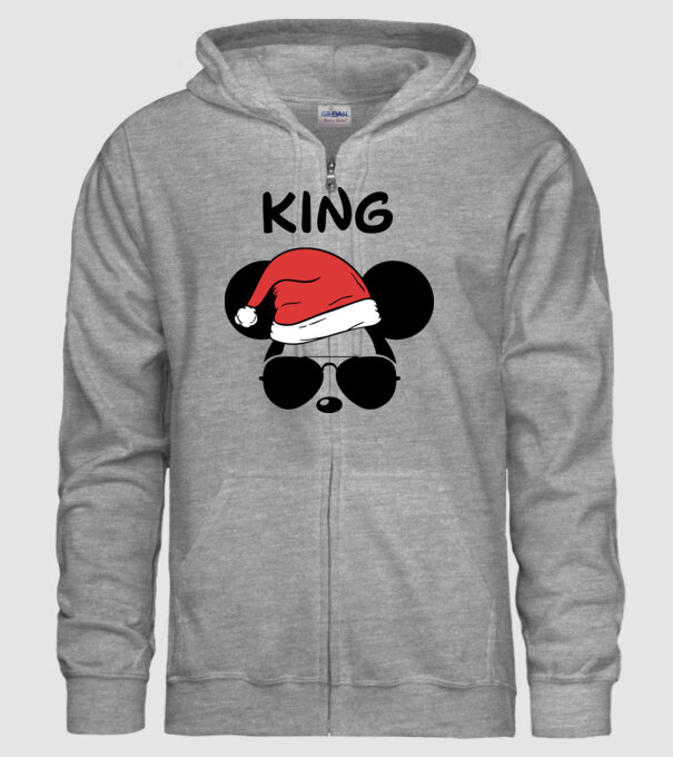 mickey santa king model gri pe tricou