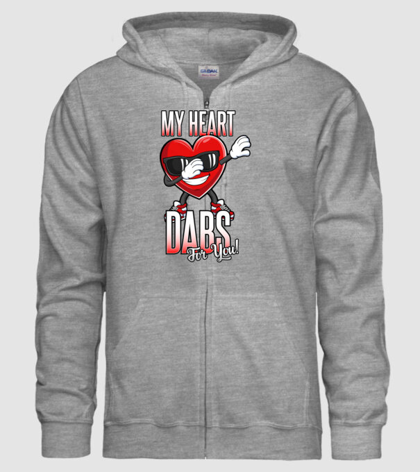 My Heart Dabs For You model gri pe tricou