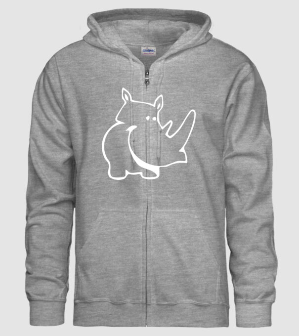 Rinocer model gri pe tricou