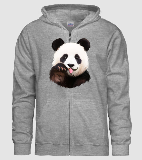 Panda face model gri pe tricou